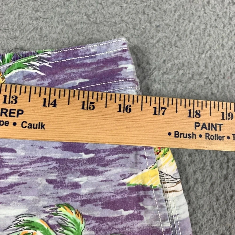 Polo Ralph Lauren Swim Board Shorts Mens Medium Purple Palm Tree Hawaiian Surfer